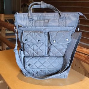 Lug tote bag, 11x4x15, color is brushed walnut